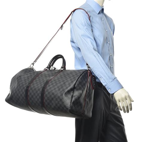 louis vuitton mens keepall damier graphite|Louis Vuitton Keepall 55 size.